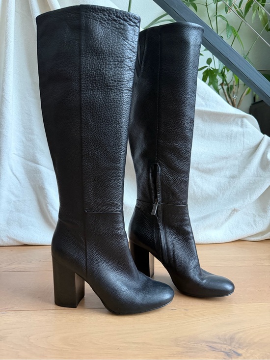 Kenneth Cole Shoes - KENNETH COLE Women’s 100% Genuine Leather Black Knee High Block Heel Boots